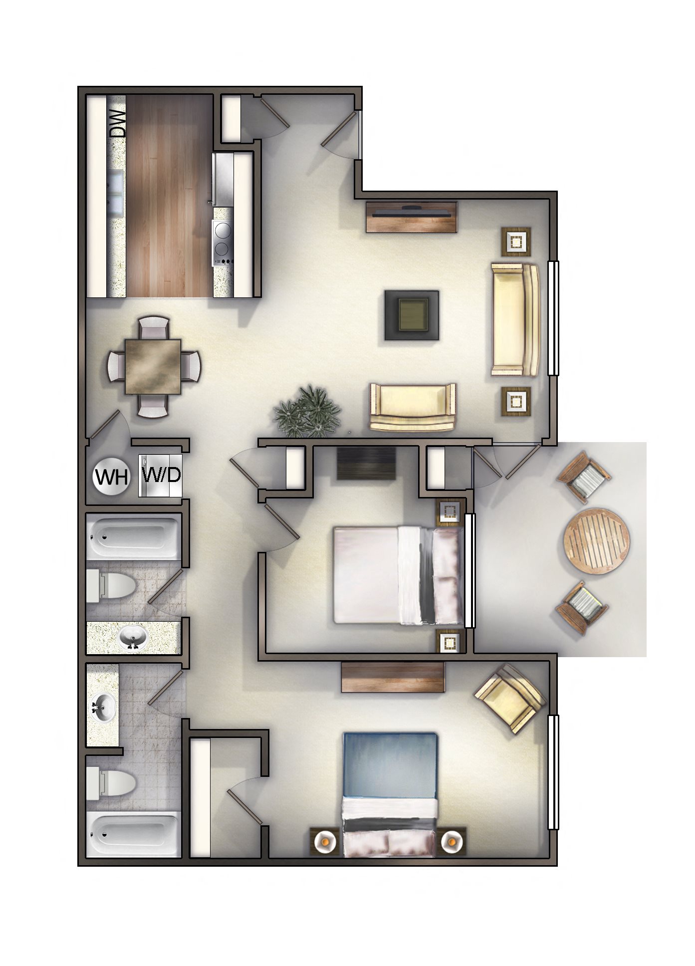 Two Bedroom two bathroom Rollingwood Commons Fair Oaks, Sacramento, CA